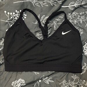 Nike Black V-Neck Low-Impact Sports Bra with Racerback